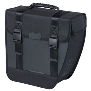 Alforja derecha Basil Tour Waterproof Hook-on 14L imperm. poliester negro c/reflect. (34x14x34 cm)