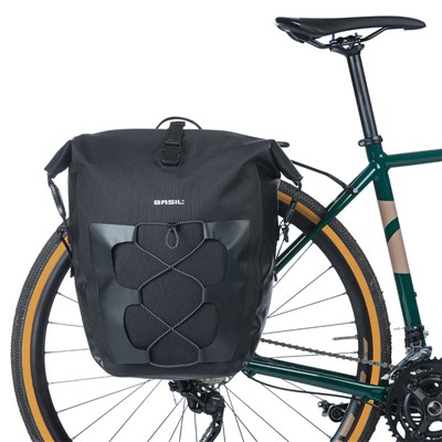 Bolsa Basil Navigator Waterproof Hook-on 25-31L impermeable poliester negro c/reflect. (32x15x37 cm)