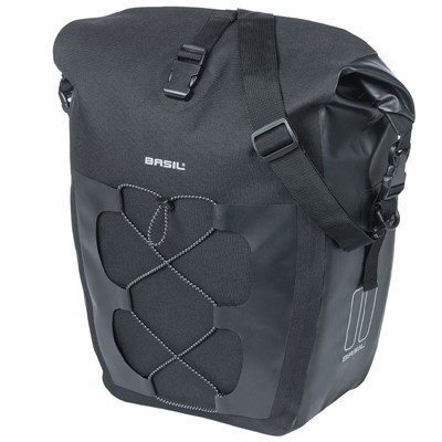 Bolsa Basil Navigator Waterproof Hook-on 25-31L impermeable poliester negro c/reflect. (32x15x37 cm)