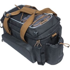 Bolsa Basil Miles XL Pro 9-36L impermeable poliester negro/beige con reflectantes (31x23x20 cm)