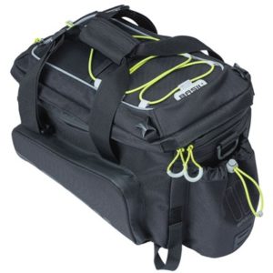 Bolsa Basil Miles XL Pro 9-36L impermeable poliester negro/lima con reflectantes (31x23x20 cm)