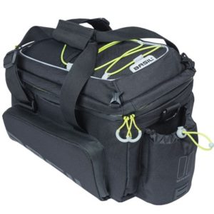 Bolsa Basil Miles XL Pro MIK 9-36L impermeable poliester negro/lima con reflectantes (31x23x22.5 cm)