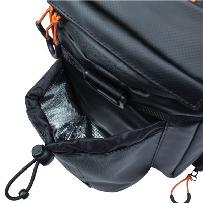 Bolsa Basil Miles Tarpaulin XL Pro MIK 9-36L imperm. poliester negro/naranja c/refl. (31x23x22.5 cm)