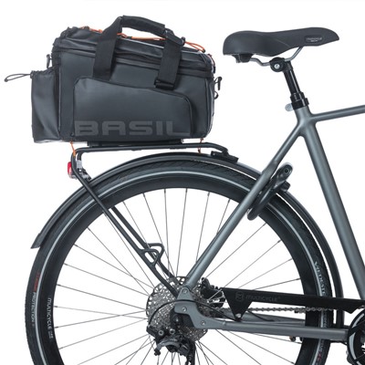 Bolsa Basil Miles Tarpaulin XL Pro MIK 9-36L imperm. poliester negro/naranja c/refl. (31x23x22.5 cm)