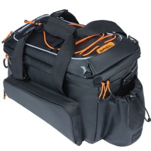 Bolsa Basil Miles Tarpaulin XL Pro MIK 9-36L imperm. poliester negro/naranja c/refl. (31x23x22.5 cm)