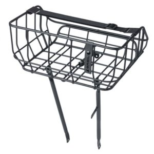 Cesta delantera Basil Portland 26-28" 25L aluminio negro Vintage (43.5x36x22.5 cm)