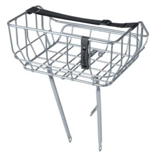 Cesta delantera Basil Portland 26-28" 25L aluminio plata Vintage (43.5x36x22.5 cm)