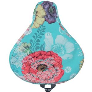 Cubre-sillin Basil Bloom 27x23x7.5 cm impermeable azul/flores