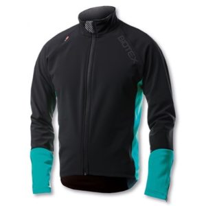 Chaqueta invierno Biotex termico cortavientos impermeable negro/turquesa