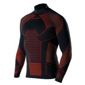Camiseta interior manga larga Biotex Icebreak termico negro/rojo 3D