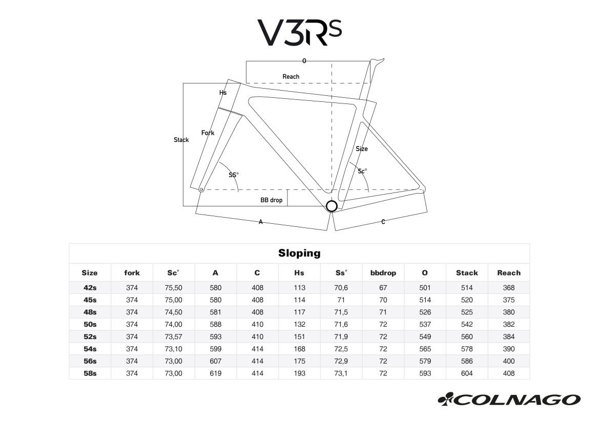 Cuadro de carbono Colnago V3Rs Disc - Color RZBW tallas