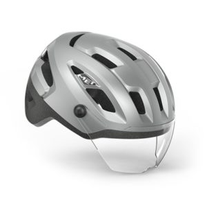 Casco MET intercity MIPS plata reflectante mate