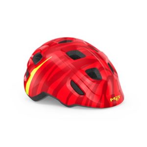 Casco MET Hooray Zebra rojo brillo