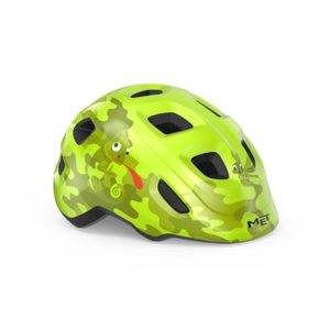 Casco MET Hooray Zebra camaleon amarillo brillo