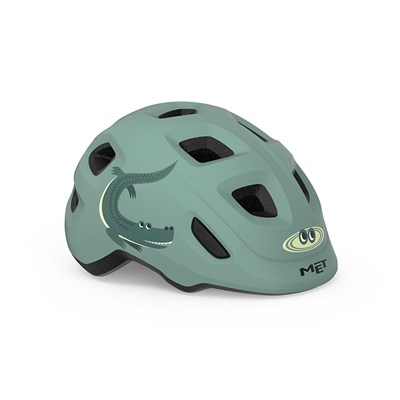 Casco MET Hooray Zebra cocodrilo verde salvia brillo