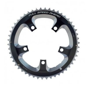 Plato FSA Road Super 110 BCD 5 brazos 50 dientes N10/11 aluminio negro/plata