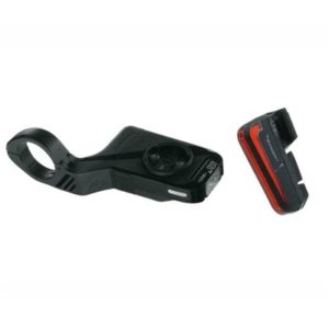 Juego de luces Moon delantera MX con soporte para Garmin/Wahoo trasera Gemini USB negro