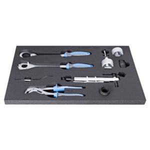 Kit herramientas Unior en bandeja para banco de trabajo sos (8 piezas)