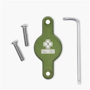 Soporte Muc-off secure Tag para localizador Apple Airtag al portabidon verde