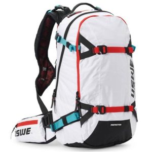 Mochila Ski/Snow USWE Pow 25 hidratacion 3L Thermo cell NDM 2.0 con protector espalda blanco