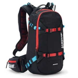 Mochila Ski/Snow USWE Pow 16 hidratacion 3L Thermo cell NDM 2.0 con protector espalda negro/rojo