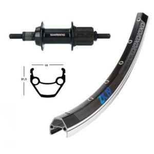 Rueda trasera Winora Exal ZX 19 28x1.75 36 agujeros 135 mm Shimano Ty500 7V alu.negro/plata