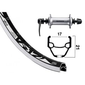 Rueda delantera Winora rodi VR 17 28x1.75 36 agujeros cierre rapido Shimano acera T3000 negro/plata