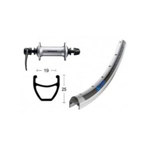 Rueda delantera Winora Exal XP-19 28x1.75 36 agujeros cierre rapido Shimano acera T3000 negro/plata