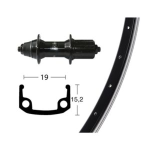 Rueda trasera Winora 28x1.75 36 agujeros Shimano T3000 8/9V alu.negro/plata