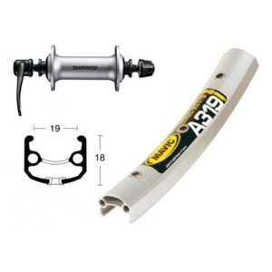 Rueda delantera Winora Mavic A319 26x1.75 36 agujeros cierre rapido Shimano acera T3000 negro/plata