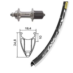 Rueda trasera Mavic CXP 700C 32 agujeros cierre rapido alu.plata