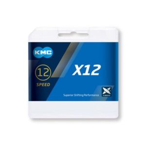 Cadena KMC X12 128 eslabones 12 velocidades negro/plata