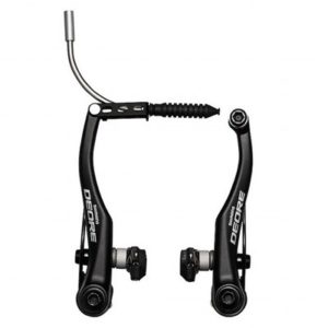 Puente de freno delantero Shimano BR-T610 V-Brake Deore negro con zapatas S70C