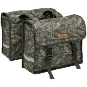 Alforjas New Looxs Fiori 30L impermeable poliester verde bosque con reflectantes (37x12.5x33 cm)