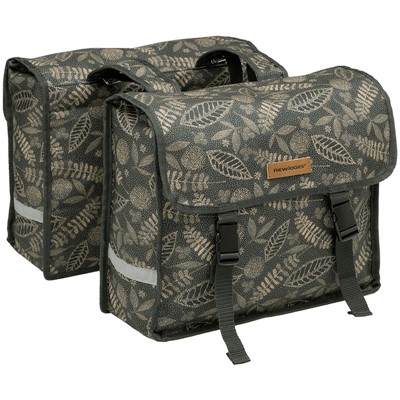 Alforjas New Looxs Fiori 30L impermeable poliester verde bosque con reflectantes (37x12.5x33 cm)