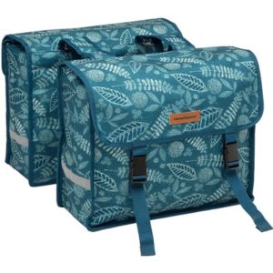 Alforjas New Looxs Fiori 30L impermeable poliester azul bosque con reflectantes (37x12.5x33 cm)