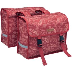 Alforjas New Looxs Fiori 30L impermeable poliester rojo bosque con reflectantes (37x12.5x33 cm)