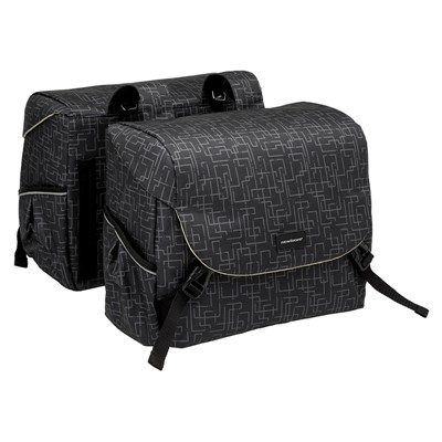 Alforjas New Looxs Mondi Joy 38L impermeable poliester negro con reflectantes (37x16x32 cm)