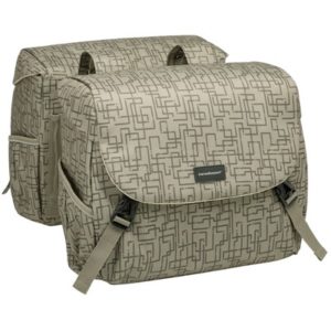 Alforjas New Looxs Mondi Joy 38L impermeable poliester beige con reflectantes (37x16x32 cm)