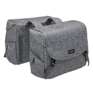 Alforjas New Looxs Mondi Joy 38L impermeable poliester gris con reflectantes (37x16x32 cm)