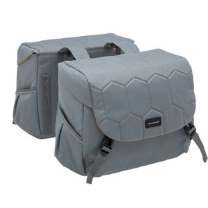 Alforjas New Looxs Mondi Joy acolchado 38L impermeable poliester gris con reflectantes (37x16x32 cm)