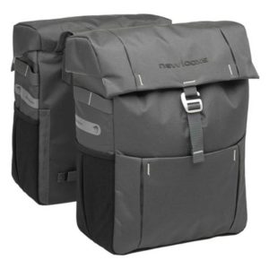 Alforjas New Looxs Vigo 37L impermeable poliester gris con reflectantes (31x15x40 cm)