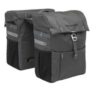 Alforjas New Looxs Vigo Racktime 37L impermeable poliester gris logo reflectante (31x15x40 cm)