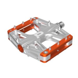 Pedales plataforma pembree R1V 100x110x20 mm aluminio plata/naranja