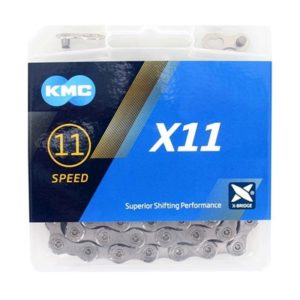 Cadena KMC X11R 1/2"x11/128" 118 eslabones Missing Link 5.65 mm 11V gris