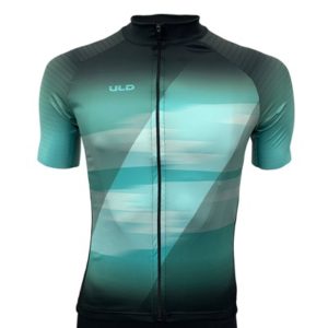 Maillot manga corta ULD unisex transpirable poliester microfibra/mangas licra turquesa